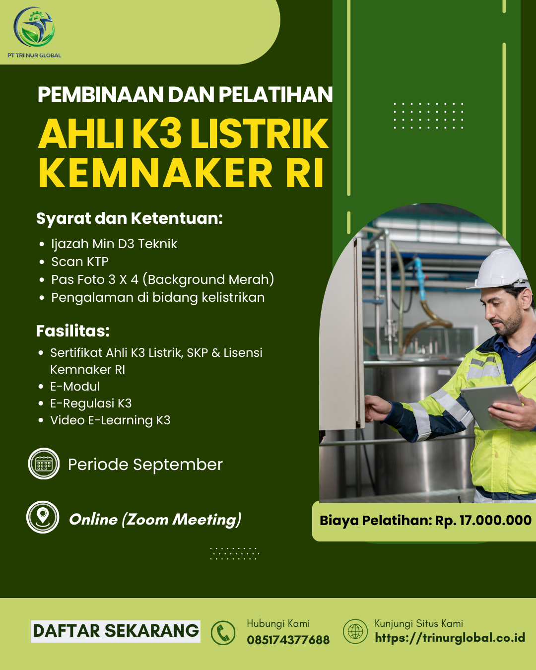 Poster Ahli K3 Bidang Listrik KEMNAKER