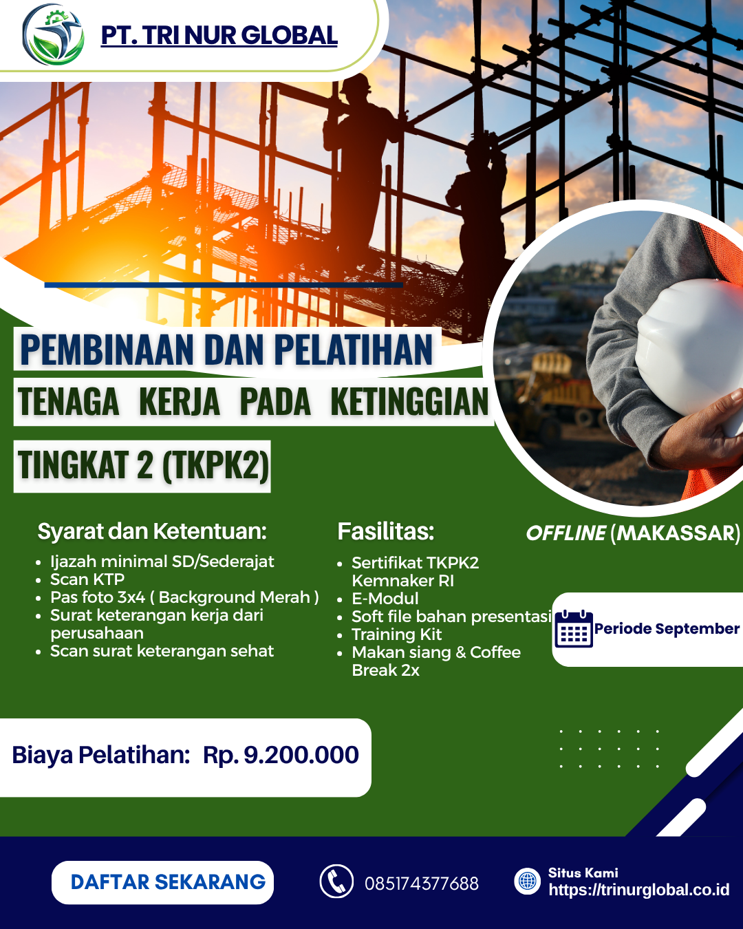 Poster Tenaga Kerja Pada Ketinggian Tingkat 2 (TKPK) KEMNAKER